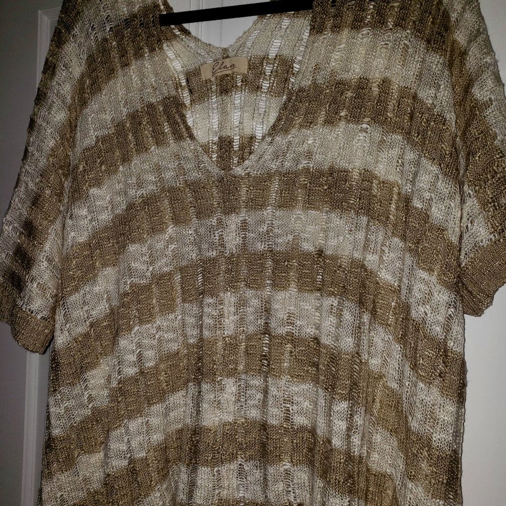 Elan Open Knit One Size Sweater New